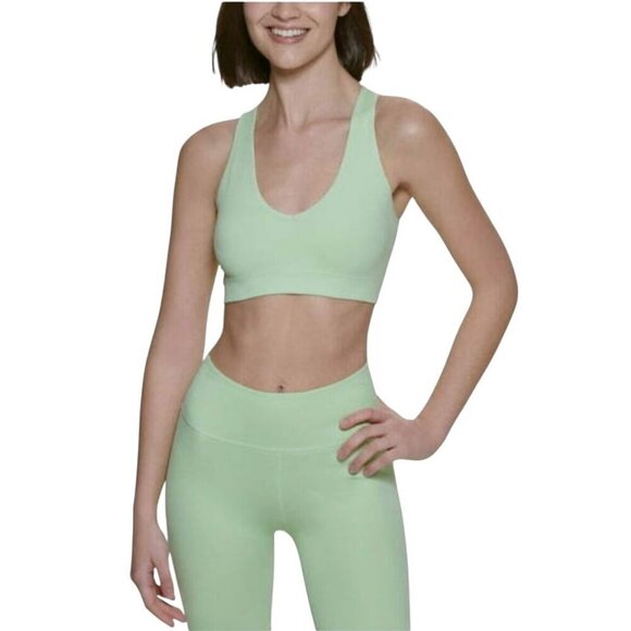 Calvin‎ Klein Performance Womens Size S Green Ribbed Sports Bra NWOT - Picture 1 of 7